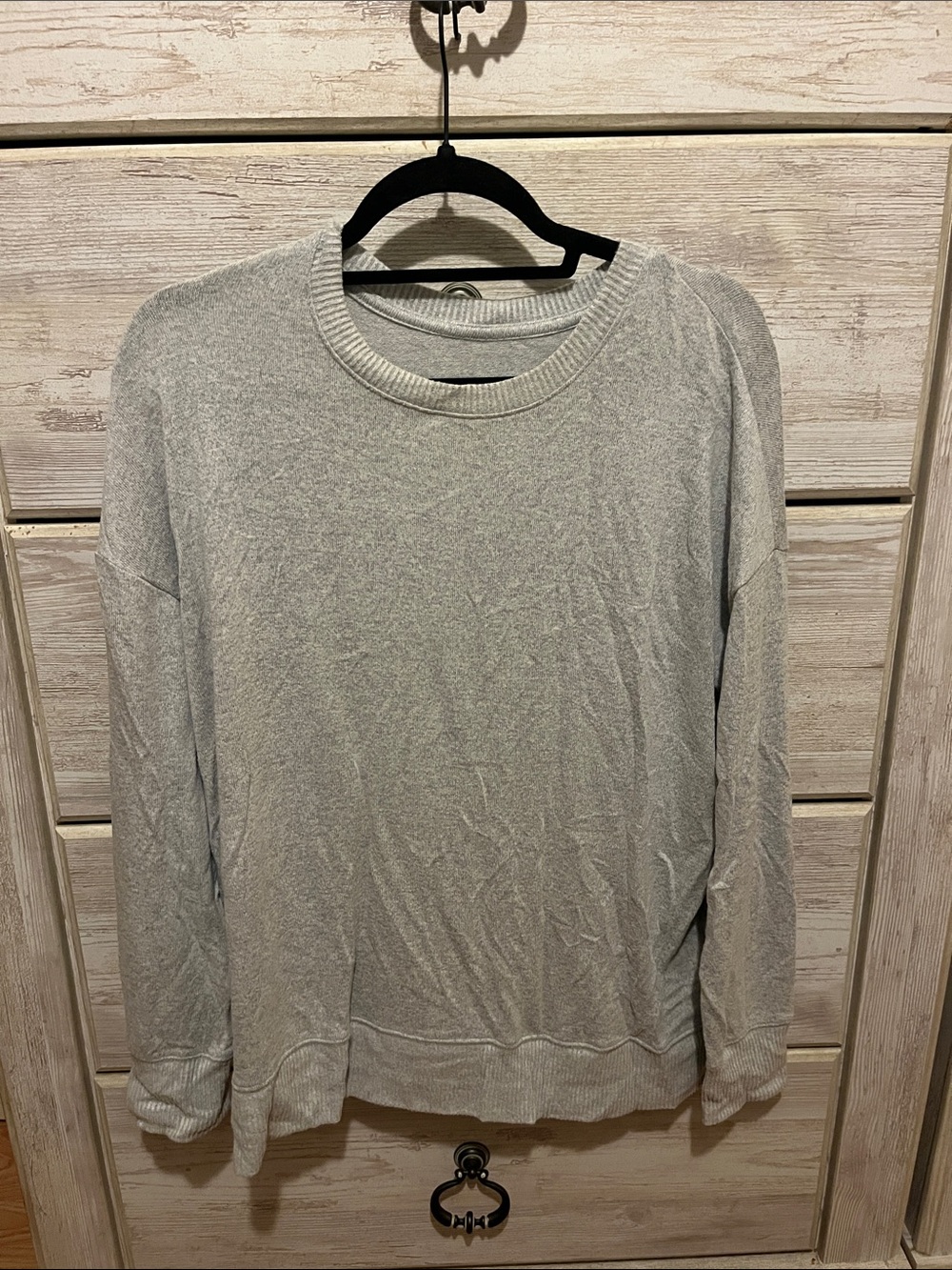 Time and Tru Oversized Light Gray Crewneck Sweater